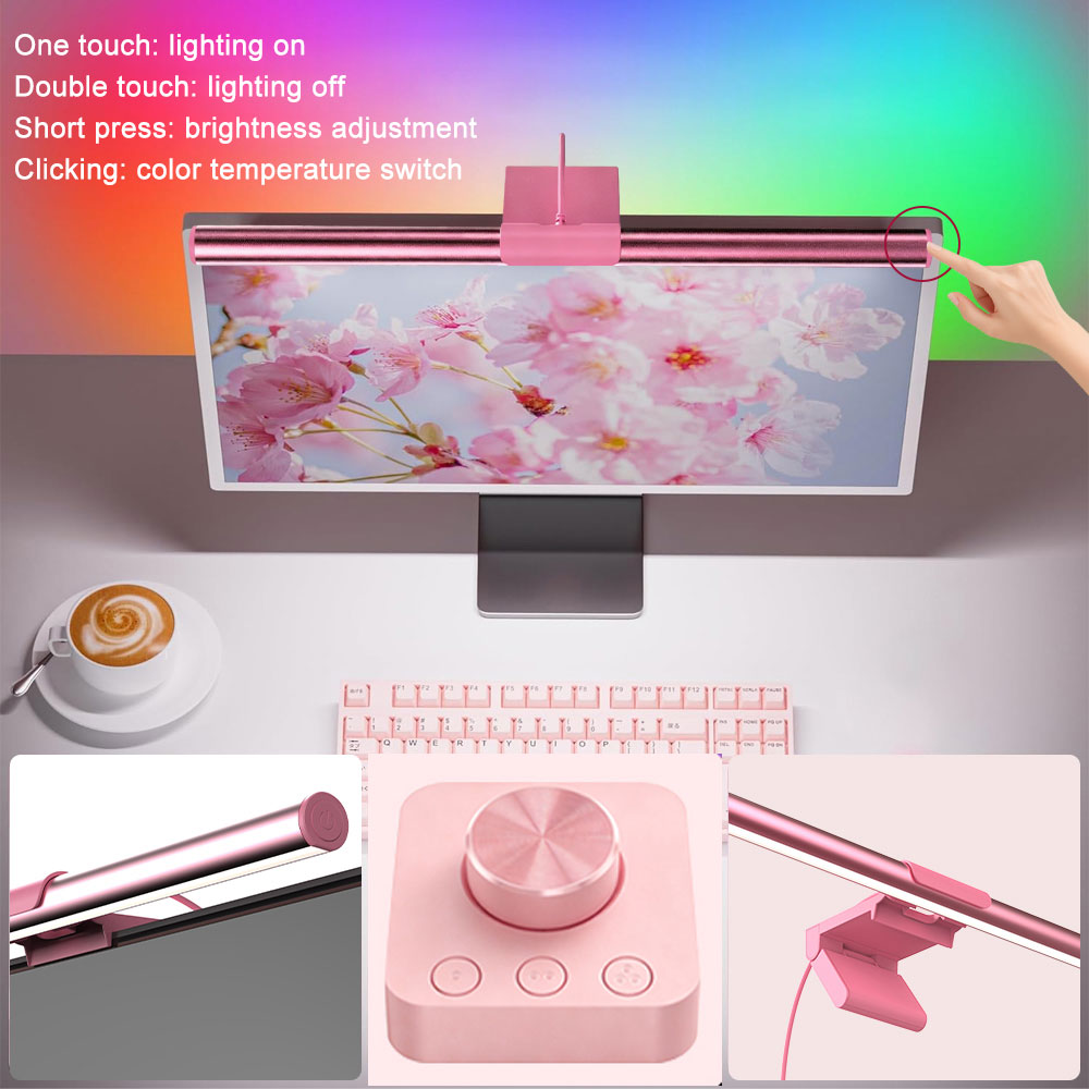 RGBピンクLEDライト搭載のライトバー型モニター。PC画面 - Accessories For Your Gaming Room のレビューと価格