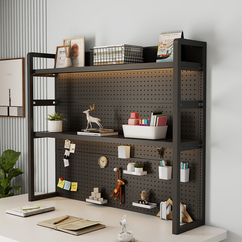 調節可能な金属ペグボードオーガナイザー多層デスク棚オフィス省 - Gaming Accessories Rack のレビューと価格