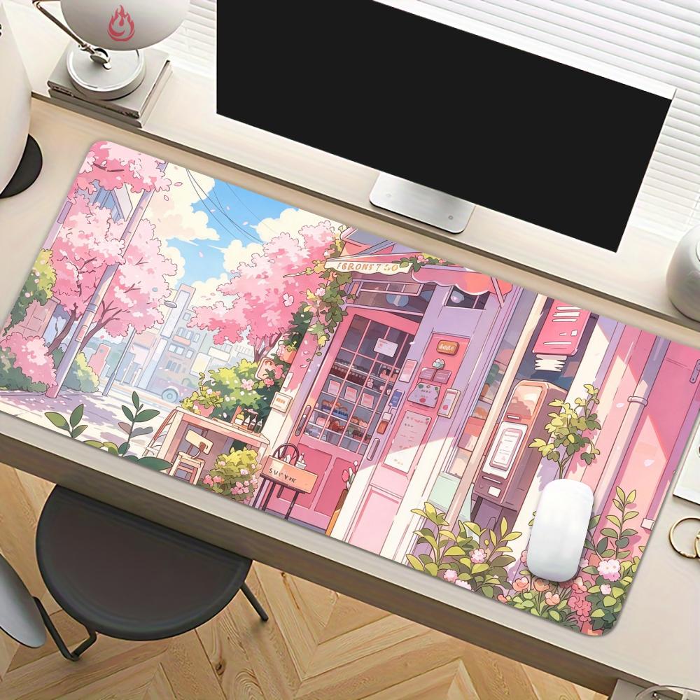 ピンク色のストリート風ショップデザインのマウスパッド、デスク - Gaming Accessories Shop のレビューと価格