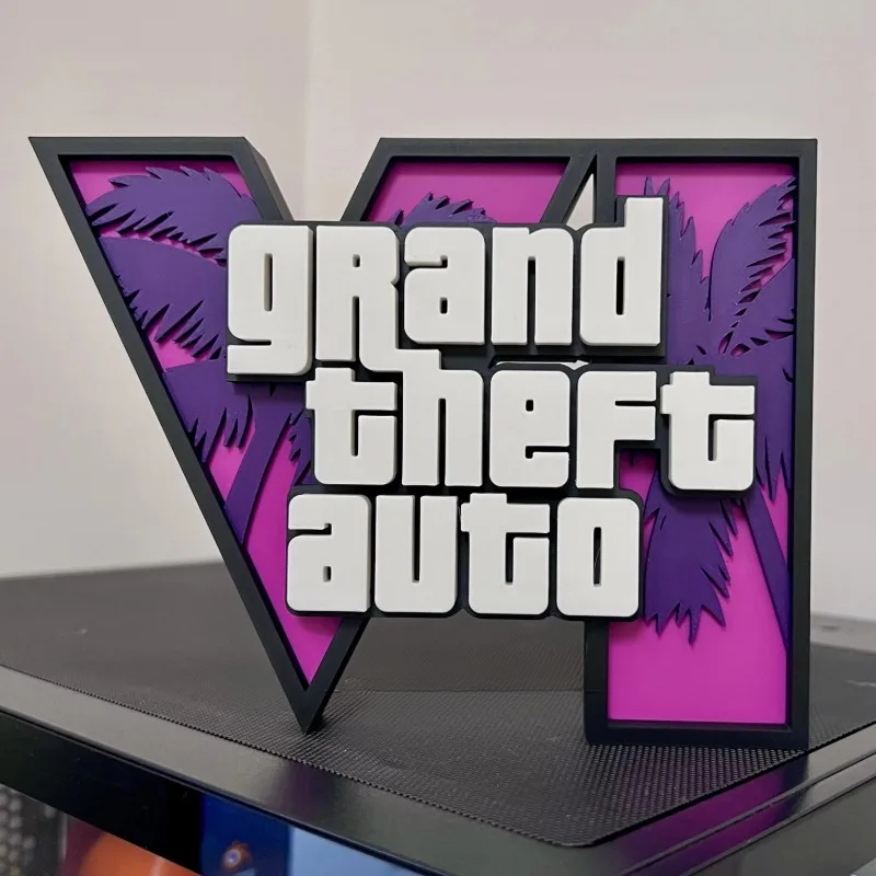 3D GTA 6 グランド・セフト・オート ロゴスタンド。ク - Accessories For Your Gaming Room のレビューと価格